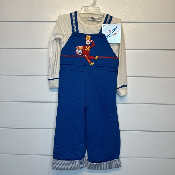 NEW Vintage Chandler Original Baby Overalls Set 18 Months Boy Toy Soldier Romper